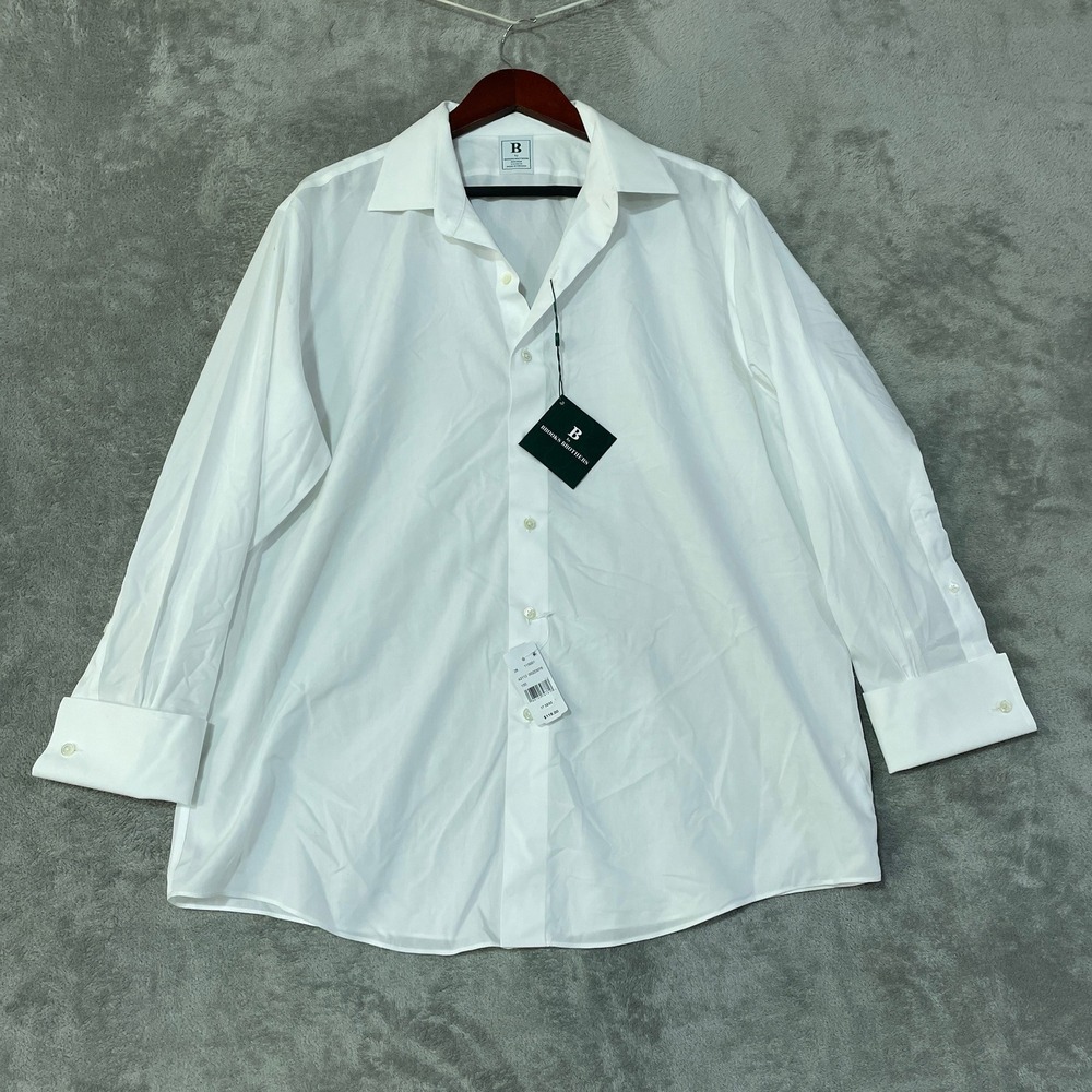 NWT Brooks Brothers Regular-Fit Tuxedo Dress Shirt Mens 17 32/33 White Cotton